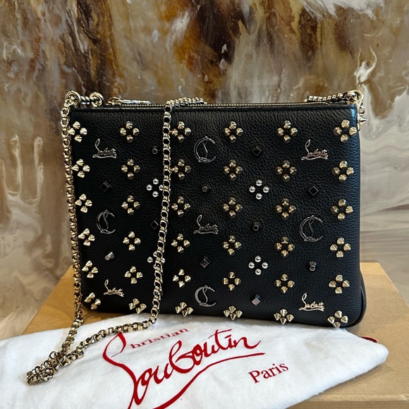 Christian Louboutin Triloubi Spiked Monogram Chain Shoulder Bag - Picture 11 of 11